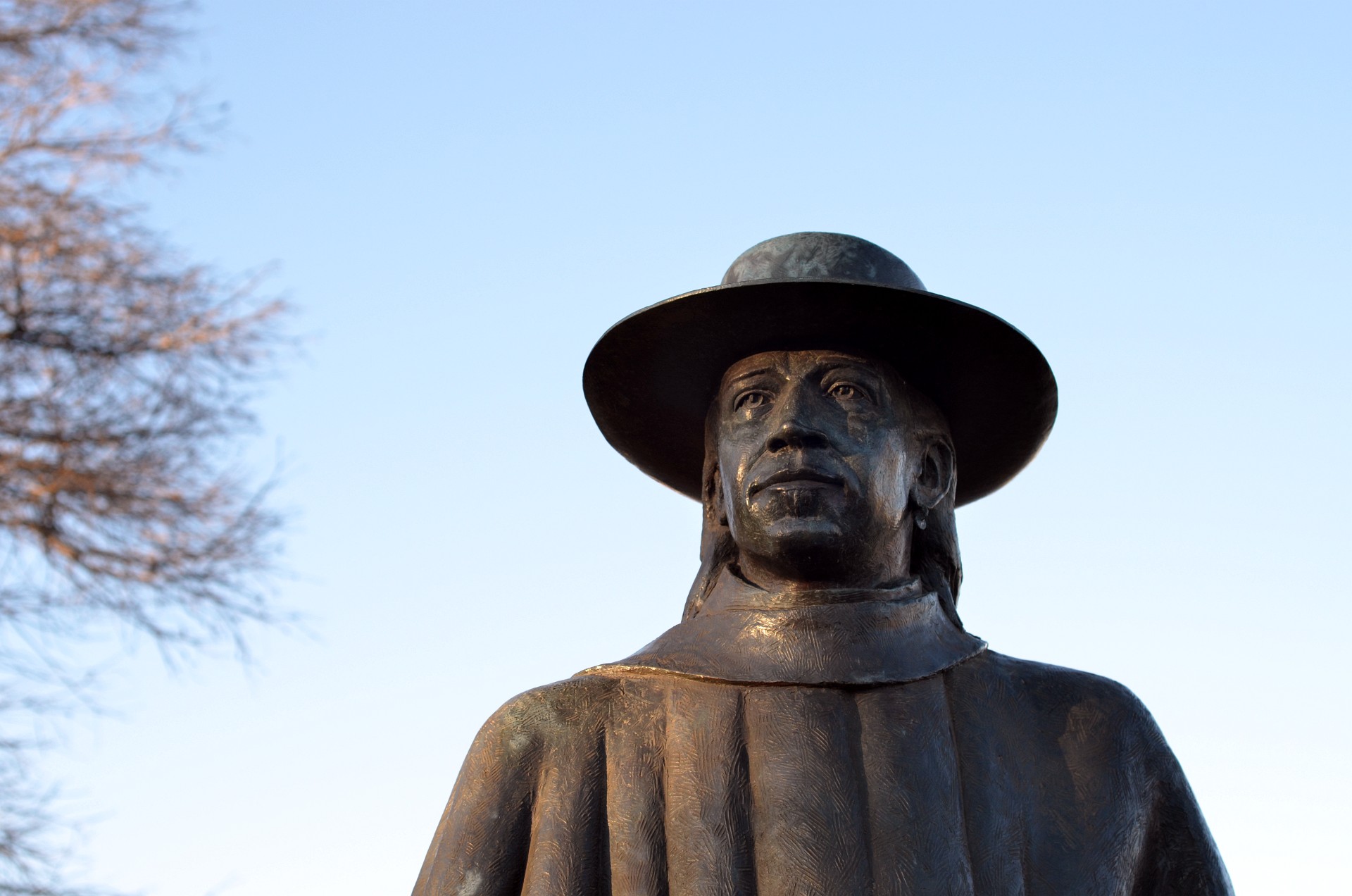 Closeup of the Stevie Ray Vaughan Statue